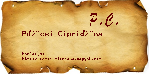 Pócsi Cipriána névjegykártya